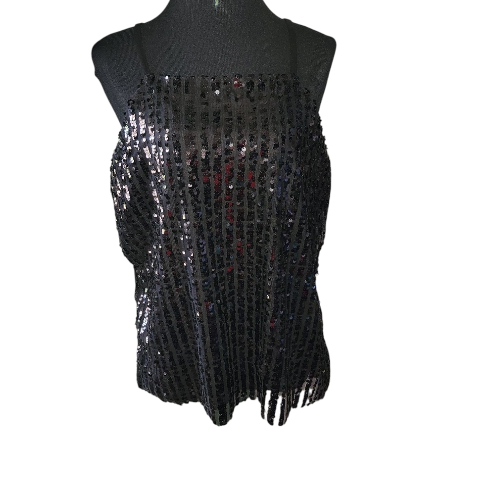 No Boundaries XL Black Sequin Women's Top